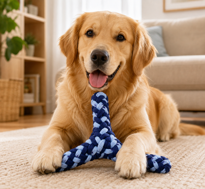 Braided Rope Dog Tug Toy – Durable Cotton Rope Chew and Tug Toy for Dogs