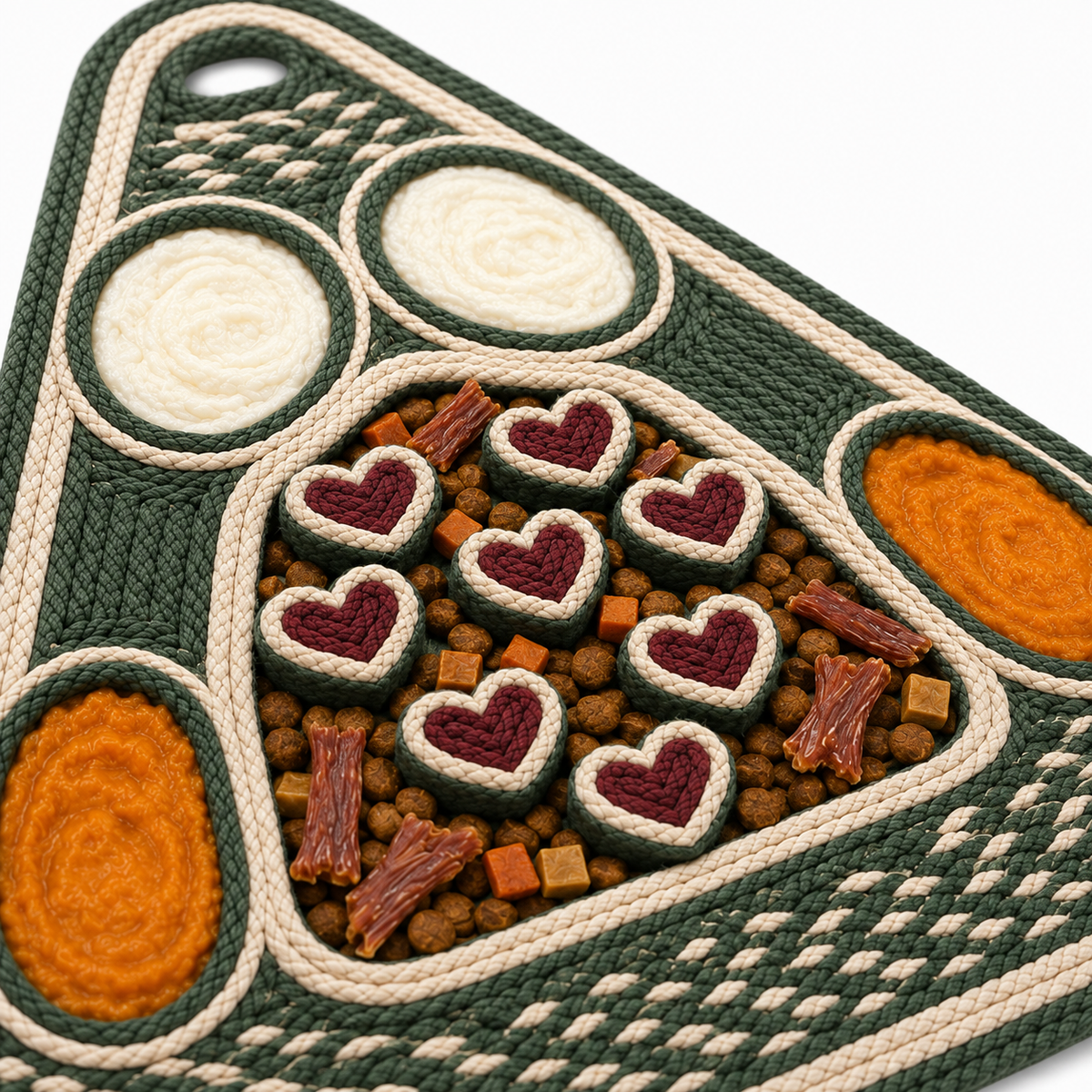 Interactive Snuffle Feeding Mat – Triangle Treat Search Mat for Dogs with Multi-Texture Food Hiding Pockets
