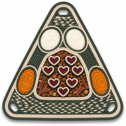 Interactive Snuffle Feeding Mat – Triangle Treat Search Mat for Dogs with Multi-Texture Food Hiding Pockets