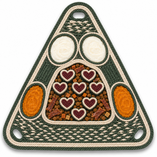 Interactive Snuffle Feeding Mat – Triangle Treat Search Mat for Dogs with Multi-Texture Food Hiding Pockets