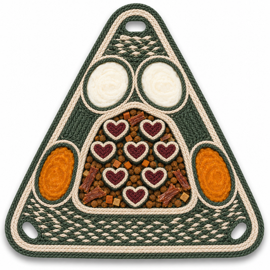 Interactive Snuffle Feeding Mat – Triangle Treat Search Mat for Dogs with Multi-Texture Food Hiding Pockets