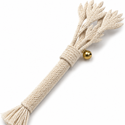 Natural Catnip Stick Cat Toy – Woven Interactive Cat Chew Toy with Bell for Cats and Kittens