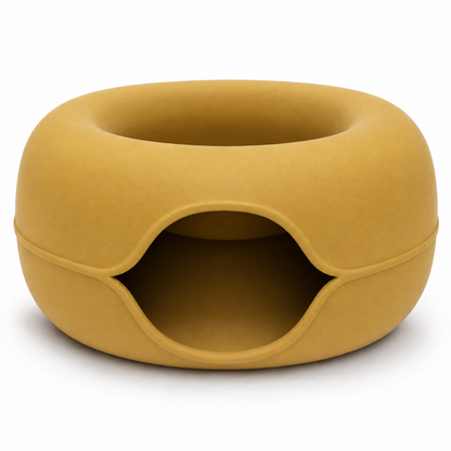 Round Covered Cat Bed – Soft Enclosed Pet Bed with Hooded Design for Cats and Small Pets