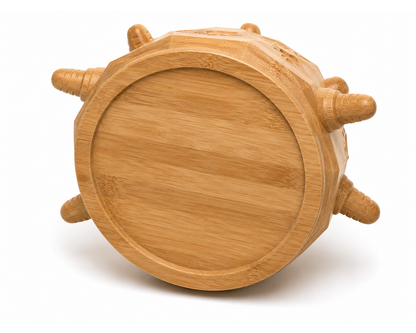 Wooden Slow Feeder Pet Bowl – Bamboo Interactive Feeding Bowl for Dogs and Cats with Rotating Base
